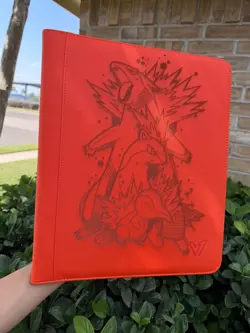 pokemon Laser Engraved 9 Pocket Top Loader Typhlosion EVO Binder (Made To Order) - Image 4