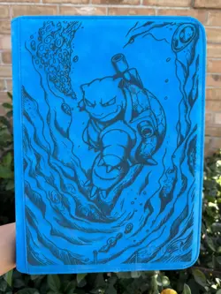 pokemon Laser Engraved 9 Pocket Blastoise Ex 151 Binder Made To Order - Image 2
