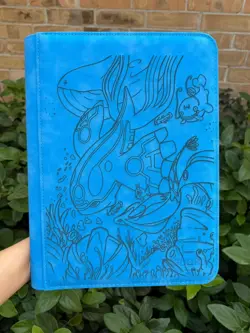 pokemon Laser Engraved 9 Pocket Kyogre Binder Made To Order - Image 1