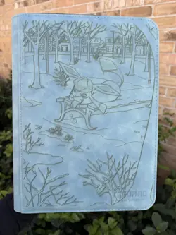 Pokemon Laser Engraved 9 Pocket Glaceon Binder (Made To Order) - Image 1