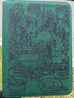 pokemon Laser Engraved 9 Pocket Leafeon Binder Made To Order - Image 1