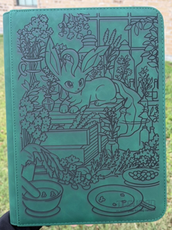 pokemon Laser Engraved 9 Pocket Leafeon Binder Made To Order - Image 2