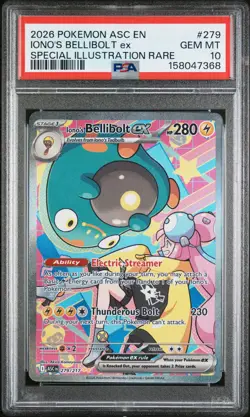 Iono's Bellibolt EX 279 Special Illustration Rare Pokemon PSA 10 - Image 1