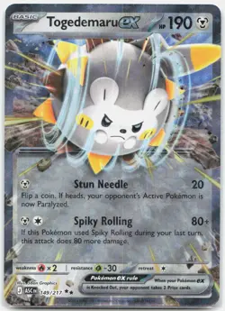 Togedemaru ex 149/217 Double Rare Ascended Heroes Pokemon Near Mint - Image 1