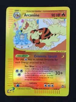 2002 Pokemon TCG E-Reader Aquapolis Card 2 Arcanine Reverse Holo - Image 3