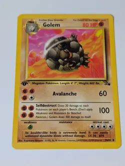 Golem 1st Edition 36/62 Fossil LP - Pokemon TCG Card Uncommon WOTC - Image 1