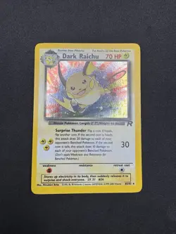 2000 Team Rocket Pokemon Dark Raichu Holo TCG Card 83/82 Secret Rare - NM - Image 3