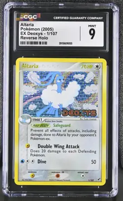 Pokemon Altaria EX Deoxys 1/107 Reverse Holo CGC 9 Mint - Image 1