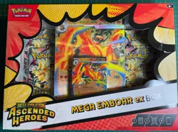 Pokemon TCG Ascended Heroes Mega Emboar EX Box Sealed Brand New. Tear on box - Image 1