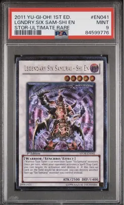 Yugioh Legendary Six Samurai Shi En Ultimate Rare PSA 9 1st Ed Storm Of Ragnarok - Image 1
