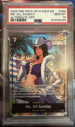 2026 One Piece OP 14-EB04 EN Ms. All Sunday Alt Art PSA 10 GEM MINT - Image 1