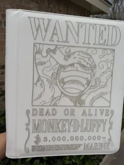 One Piece Laser Engraved 9 Pocket Wanted Luffy Top Loader Binder Made To Order - Image 3