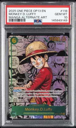 2025 ONE PIECE OP13-CARRYING ON HIS WILL #118 MONKEY D. LUFFY PSA 10 - Image 1