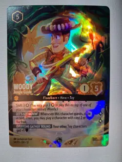 Disney Lorcana TCG Wilds Unknown Woody - Jungle Guide 54/P3 Enchanted Foil Promo - Image 1