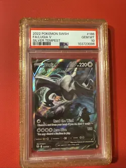 2022 Pokemon SWSH Silver Tempest Lugia V #186/195 PSA 10 - Image 1