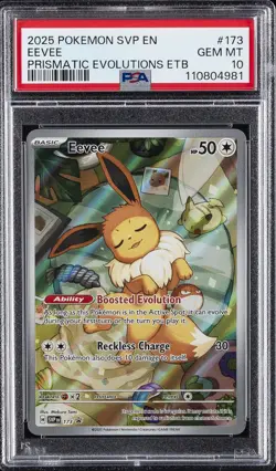 2025 POKEMON SVP EN-SV BLACK STAR PROMO #173 EEVEE PSA 10 - Image 1