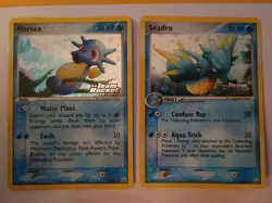 Pokemon Cards Ex Team Rocket Returns Reverse Holo Stamped Seadra & Horsea - Image 1