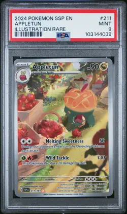 2024 Pokemon Surging Sparks APPLETUN 211/191 Illustration Rare MINT PSA 9 - Image 1