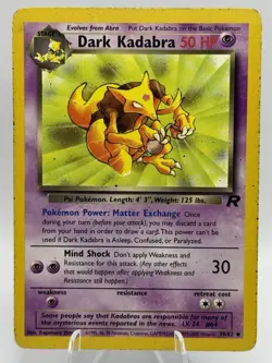 Dark Kadabra 39/82 Team Rocket Unlimited Uncommon Pokemon TCG - MP - Image 1