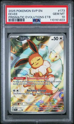 2025 POKEMON SVP EN-SV BLACK STAR PROMO #173 EEVEE PSA 10 - Image 1