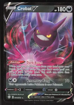Pokemon TCG Shining Fates #044/072 Crobat V NM - Image 1