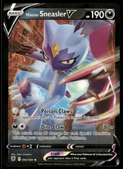 Pokemon TCG SWSH10: Astral Radiance #094/189 Hisuian Sneasler V NM - Image 1
