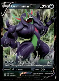 Pokemon TCG Darkness Ablaze #114/189 Grimmsnarl V NM - Image 1