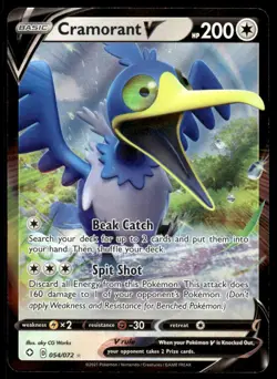 Pokemon TCG Shining Fates #054/072 Cramorant V NM - Image 1