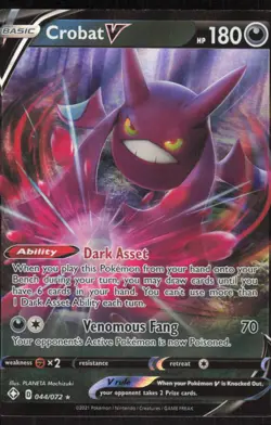 Pokemon TCG Shining Fates #044/072 Crobat V NM - Image 1