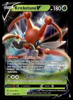 Pokemon TCG SWSH05: Battle Styles #006/163 Kricketune V NM - Image 1