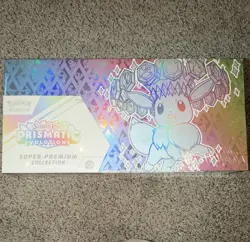 Pokemon TCG Scarlet & Violet Prismatic Evolutions Super-Premium Box Eevee 65+ - Image 1