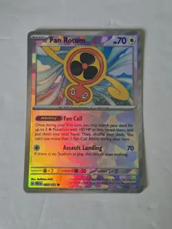 Fan Rotom (Poke Ball Pattern) 085/131 Holo SV: Prismatic Evolutions Pokemon NM - Image 1