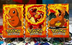 Pokemon TCG Lot of 3 Topps Charizad 6/Charmeleon 5/Charmander 4 (Black) 1999 - Image 1