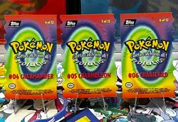 Pokemon TCG Lot of 3 Topps Charizad 6/Charmeleon 5/Charmander 4 (Black) 1999 - Image 3