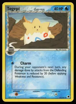 Togepi 41/101 Delta Species Uncommon Dragon Frontiers Pokemon English LP - Image 1