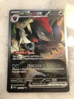 Pokemon N's Zoroark ex 185/159 Sv09: Journey Together Holo SIR Illustration RARE - Image 2