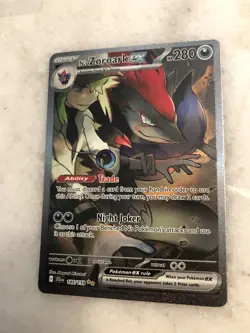 Pokemon N's Zoroark ex 185/159 Sv09: Journey Together Holo SIR Illustration RARE - Image 3