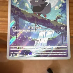 Pokemon TCG Zorua 142/086 SV White Flare Illustration Rare Holo Full Art - Image 4