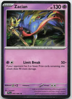 Pokemon Phantasmal Flames 045/094 Zacian Cosmos Holo Exclusive NM - Image 1