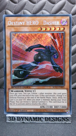 | Yugioh Destiny HERO - Dasher SGX1-ENB05 1st Edition Secret Rare NM 🔥 | - Image 1