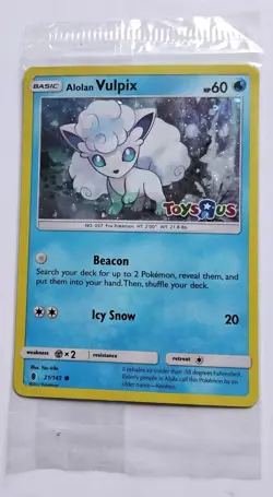 Pokemon TCG Alolan Vulpix Holo Card 021/145 Stamped Toys R US Promo, Sealed - Image 2