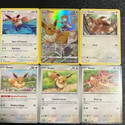 6 eevee pokemon TCG mixed lot Cute cards 😍🔥😍🔥 SIR TG11/TG30 Rare Holo - Image 1