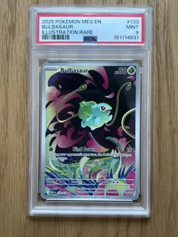 Pokemon Card - Bulbasaur 133/132 IR Mega Evolution Illustration Rare - PSA 9 - Image 1