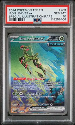 2024 POKEMON TEF EN-TEMPORAL FORCES #203 IRON LEAVES EX PSA 10 - Image 1