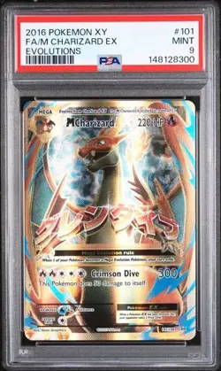 Pokemon XY Evolutions Full Art Holo Card M Charizard EX 101/108 PSA 9 - Image 1