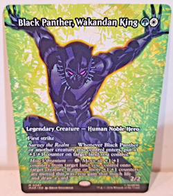Black Panther, Wakandan King Marvel Magic the Gathering Full Art MTG NM - Image 1