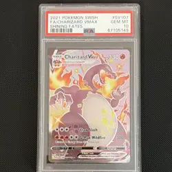 Pokemon TCG Charizard VMAX SV107/SV122 Holo PSA 10 - Image 1
