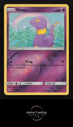 Ekans 25/68 Common Hidden Fates Pokemon Reverse Holo Lightly Played - Image 1