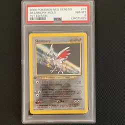 Pokemon TCG Skarmory 13/111 Neo Genesis Holo 1st Ed PSA 8 - Image 1