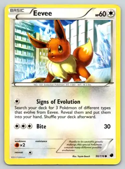 EEVEE 90/116 C PLASMA FREEZE POKEMON HP BEACH - Image 1